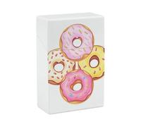 Portable Cigarette Case Waterproof Cigarette Box Plastic Normal Size Pocket Cigarette Box Holder Cute Donuts Flip Open Storage Case for Men Women