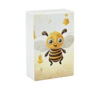 Portable Cigarette Case Waterproof Cigarette Box Plastic Normal Size Pocket Cigarette Box Holder Cute Bees Honey Flip Open Storage Case for Men Women
