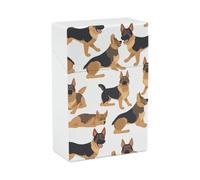 Portable Cigarette Case Waterproof Cigarette Box Plastic Normal Size Pocket Cigarette Box Holder German Shepherd Flip Open Storage Case for Men Women