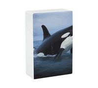 Portable Cigarette Case Waterproof Cigarette Box Plastic Normal Size Pocket Cigarette Box Holder Killer Whale Flip Open Storage Case for Men Women