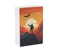 Portable Cigarette Case Waterproof Cigarette Box Plastic Normal Size Pocket Cigarette Box Holder Lend A Helping Hand Flip Open Storage Case for Men Women