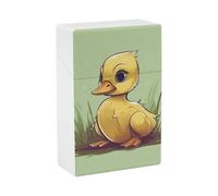 Portable Cigarette Case Waterproof Cigarette Box Plastic Normal Size Pocket Cigarette Box Holder Little Duck with Blue Eyes Flip Open Storage Case for Men Women