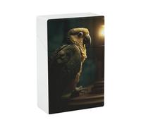 Portable Cigarette Case Waterproof Cigarette Box Plastic Normal Size Pocket Cigarette Box Holder Parrot Next to The Lamp Flip Open Storage Case for Men Women