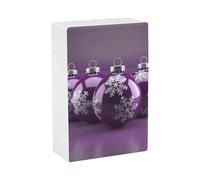 Portable Cigarette Case Waterproof Cigarette Box Plastic Normal Size Pocket Cigarette Box Holder Purple Christmas Ball Flip Open Storage Case for Men Women