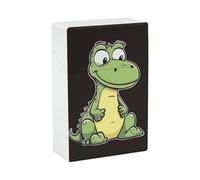 Portable Cigarette Case Waterproof Cigarette Box Plastic Normal Size Pocket Cigarette Box Holder Quiet Cartoon Crocodile Flip Open Storage Case for Men Women