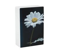 Portable Cigarette Case Waterproof Cigarette Box Plastic Normal Size Pocket Cigarette Box Holder Single Daisy Flower Flip Open Storage Case for Men Women