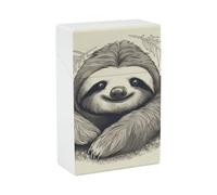 Portable Cigarette Case Waterproof Cigarette Box Plastic Normal Size Pocket Cigarette Box Holder Sloth My Spirit Animal Flip Open Storage Case for Men Women