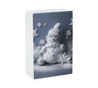 Portable Cigarette Case Waterproof Cigarette Box Plastic Normal Size Pocket Cigarette Box Holder Snowman Stars and Snowflakes Flip Open Storage Case for Men Women