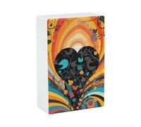 Portable Cigarette Case Waterproof Cigarette Box Plastic Normal Size Pocket Cigarette Box Holder Stained Fantasy Glass Flip Open Storage Case for Men Women