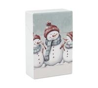 Portable Cigarette Case Waterproof Cigarette Box Plastic Normal Size Pocket Cigarette Box Holder Winter Snowman Flip Open Storage Case for Men Women
