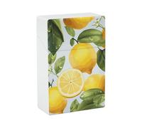 Portable Cigarette Case Waterproof Cigarette Box Plastic Normal Size Pocket Cigarette Box Holder Yellow Lemon Flip Open Storage Case for Men Women