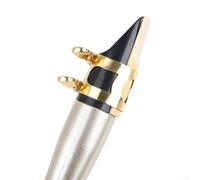 Portable Clarinet Eb in Gold, Compact Pocket Sax Style Wind Instrument for Beginners with Carrying Bag and Fingering Chart, Made of ABS R