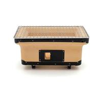 Portable Clay Charcoal Grill for Authentic Korean BBQ, Spacious Rectangular Outdoor Oven