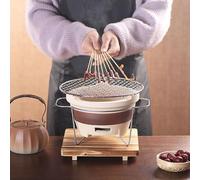 Portable Clay Charcoal Grill - Indoor/Outdoor Stove, Small Japanese Tabletop Grill for Outdoor Cooking, Compact Clay Grilling Stove for Barbecue