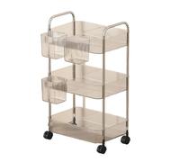 Portable Clear Storage Trolley with Smooth, 3-tier S