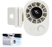 Portable Clip on Fan, Silent Mini Blade Fan with LED Display, Adjustable 100-Speed Waist Fans, Cooling Battery Powered Personal Fans Rechargeable For Outdoor & Travel & Office, Travel (White)