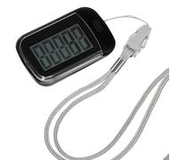 Portable Clip on Pedometer for Walking Running Steps Miles Black | Plastic Body, Easy Read Display, Waist Clip and Hanging Rope, Beginner Friendly Setup for Seniors and Outdoor Programmes