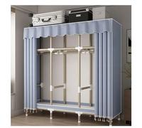 Portable Closet Organizer - Space-Saving Storage Solution with Cover, Hanging Bars and Shelves for Efficient Bedroom Organization