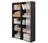 Portable Closet Rack Dustproof Clothes Sto Unit Foldable Fabric Cabinet with ered Cover Freestanding Wardrobe Stand with Steel e for Home Clothing nizat