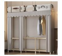 Portable Closet Wardrobe - Fabric Clothes Storage Organizer with 5 Compartments, Hanging Clothes Armoire, Metal Frame for Bedroom