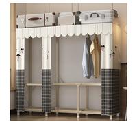 Portable Closet Wardrobe - Fabric Clothes Storage Organizer with 5 Compartments, Hanging Clothes Armoire, Metal Frame for Bedroom