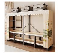 Portable Closet Wardrobe, Foldable Clothing Rack with Fabric Cover, Freestanding Garment Rack with Hanging Rods for Bedroom