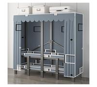 Portable Closet Wardrobe With Hanging Rods, Freestanding Clothing Garment Rack, Metal Closet Rack For Hanging Clothes, Heavy Duty Clothe Rack With Cover(C,151cm)