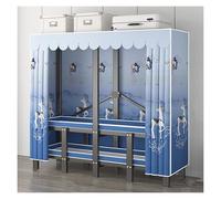 Portable Closet Wardrobe With Hanging Rods, Freestanding Clothing Garment Rack, Metal Closet Rack For Hanging Clothes, Heavy Duty Clothe Rack With Cover(B,151cm)