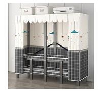 Portable Closet Wardrobe With Hanging Rods, Freestanding Clothing Garment Rack, Metal Closet Rack For Hanging Clothes, Heavy Duty Clothe Rack With Cover(D,151cm)