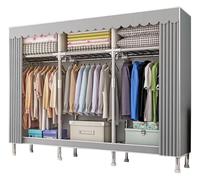 Portable Closets Wardrobe Portable Canvas Wardrobe With Hanging Rail, Shelves, Fabric Clothes Closet Storage Organizer for Bedroom, Living Room