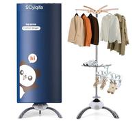 Portable Clothes Dryer for Laundry, Mini Dryer for Apartments RV and Travel of Clothes and Shoes,900W Small Quickly Dry Foldable Clothes Dryer Machine with Organizer Bag (Blue)
