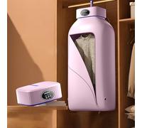 Portable Clothes Dryer with Timer Function and Foldable Bag, Compact and Easy to Use, Holds up to 8 Clothes, Ideal for Home, Travel Pink