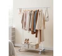 Portable Clothes Rack on Wheels with Extendable Rail SONGMICS White One Size