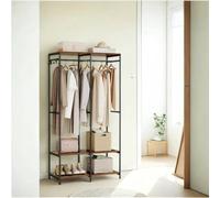 Portable Clothes Wardrobe, Foldable Closet, Clothes Rack Freestanding, Closet Organiser, with Hanging Rods, Storage Shelves, Removable Hooks