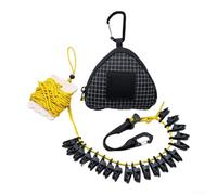 Portable Clothesline, 4m Rope with 20 Clips, Travel Drying Line for Camping, Compact Design with Storage Pouch, Outdoor Laundry Solution(Black)