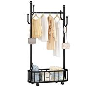 Portable Clothing Rack on Wheels Sturdy Garment Black Coat Hanger for Living Room & Clothing Store 100cm/39.4in Fashion Display Stand