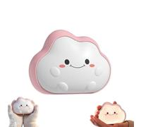 Portable Cloud Shaped 2-in-1 Rechargeable Hand Warmer with Lanyard | 7 Color Light with Mini Night Lamp Function and 2 Heat Settings with 1200mAh Battery for Winter, Outdoor and Office