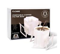 Portable Coffee Filter Paper Bag Hanging Ear Drip Coffee Bag Single Serve Disposable Drip Coffee Filter Bag Perfect for Travel, Camping, Home, Office (50 PCS)