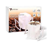 Portable Coffee Filter Paper Bag Hanging Ear Drip Coffee Bag Single Serve Disposable Drip Coffee Filter Bag Perfect for Travel, Camping, Home, Office (50 PCS)