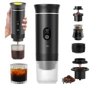 Portable Coffee Maker, Portable Electric Espresso Machine, Travel Coffee Maker, Portable Espresso Machine, 3-in-1 Compatible with Big Capsule, Small Capsule and Coffee Powder for Camping, RV, Office