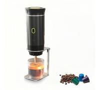 Portable Coffee Maker, with USB-C Portable Coffee Machine, 3-in-1 Camping Coffee Machines Self-Heating, Car Coffee Maker, Compatible with Ground Coffee for RV, Hiking, Office (Black)