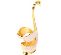 Portable Coffee Spoon Holder with Swan Base, Metal Dessert Spoon and Fork Holder for Convenient Storage, Compact Design for Afternoon Tea and Parties in Home Kitchen
