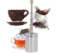 Portable Coffee & Tea Maker - Stainless Steel Micro French Press Maker, Reusable Press Type Coffee fuser with Plunger Filter for Home, Travel & Camping