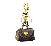 Portable Coin Holder and Keychain Combo Crafted from Sturdy PU Leather Ideal for Students Commuters and Travelers