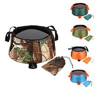 Portable Collapsible Basin, Camping Washbasin Bucket, Foot Bath Sink Washing Basket, Folding Bucket Wash Basin for Traveling Hiking Fishing Boating Gardening (Orange)