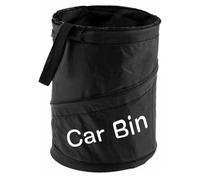 Portable Collapsible Car Trash Can - Pop-up Waterproof Car Bin with Hook - Compact Leak-Proof Car Rubbish Bin for Front/Back Seat - Black