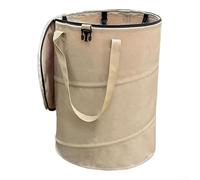 Portable Collapsible Outdoor Trash Bin - For Camping, Picnics and BBQs, Foldable Garbage Can with Ox- Fabric, For Waste Basket - For Garden, (Beige)
