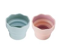 Portable Collapsible Silicone Painting Water Cups, Leak-Proof Foldable Brush Washing Bucket for Watercolor Acrylic Oil Artists Students Studio Outdoor Plein Air Painting