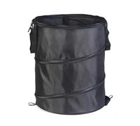 Portable Collapsible Trash Can, Waterproof Oxford Cloth, Black, Outdoor Camping Garden Waste Bin with Sturdy Handles (Black)