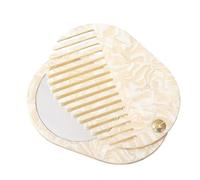 Portable Comb and Makeup 2 in 1, Handheld Hair Brush Set, B | Clear Reflection for Travel and Daily Use, Acetate Constructed Two Function Comb Set, Strong and